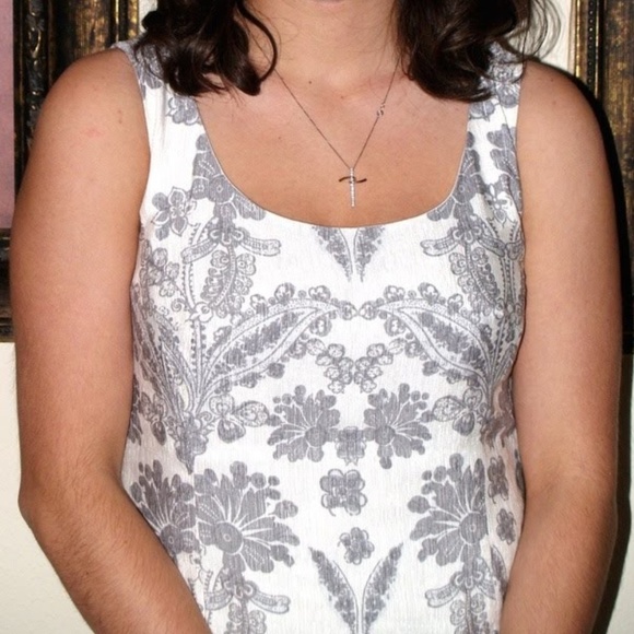 Ann Taylor Loft Gray and White Dress - Picture 2 of 2